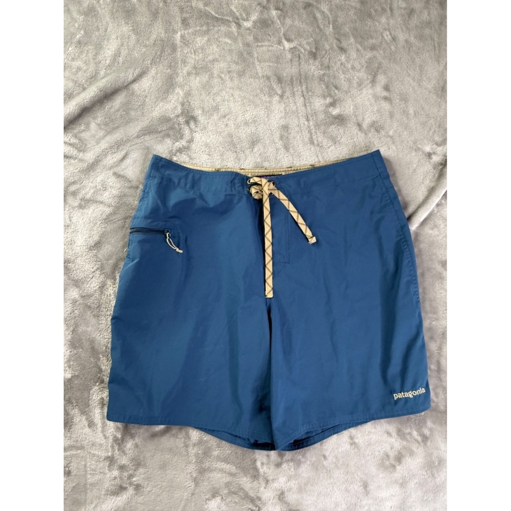 Patagonia Board Shorts Wavefarer Boardshorts Mens Size 35 Blue Exclusive